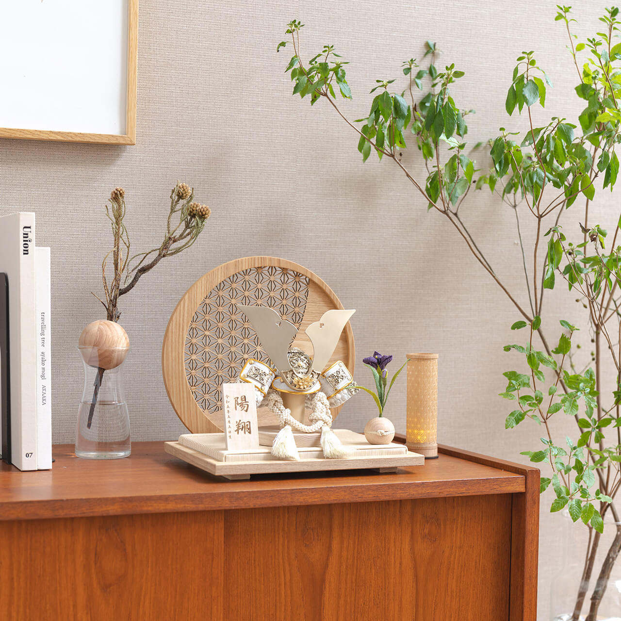 ことの兜　CG金　大鍬　麻の葉　円形N衝立