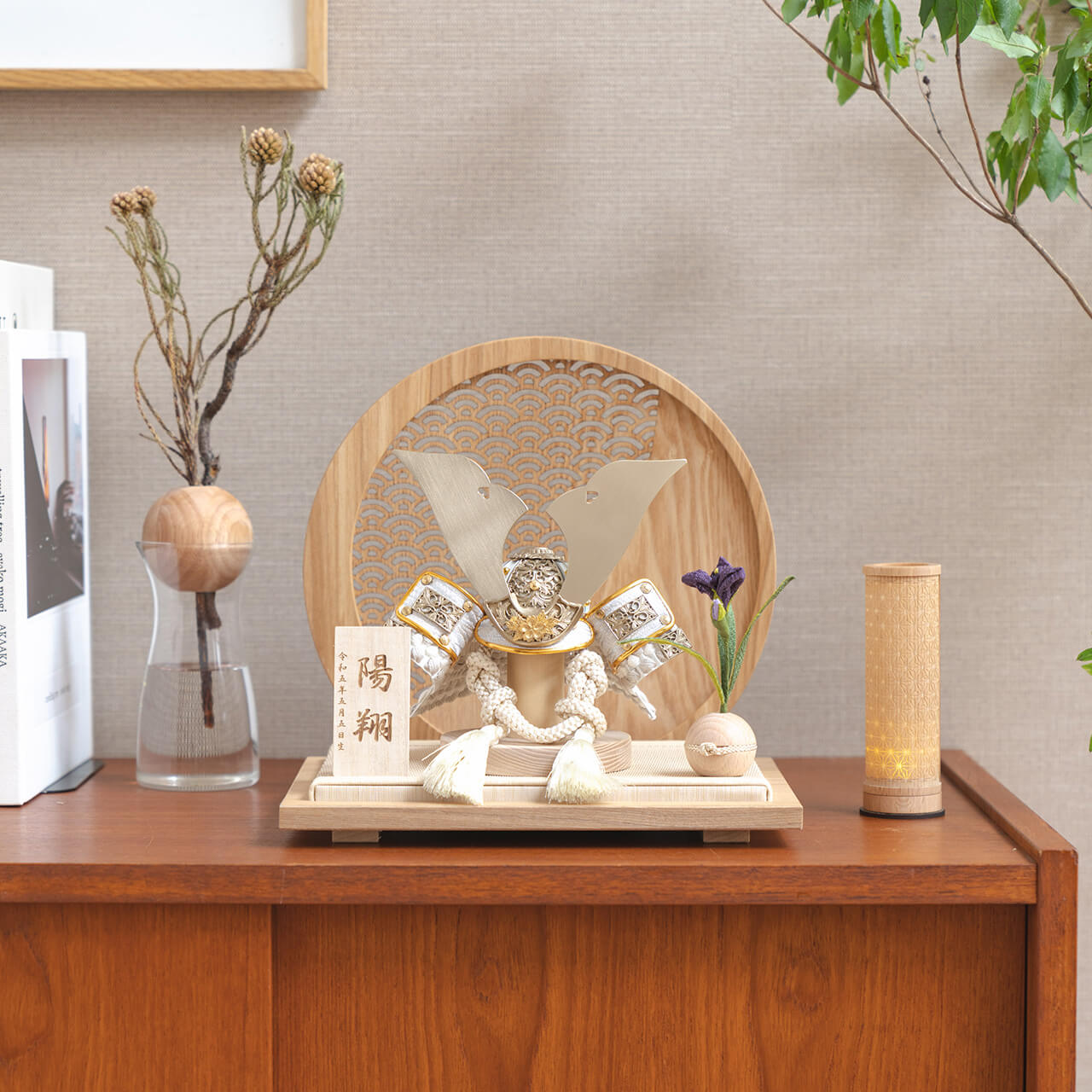 ことの兜　CG金　大鍬　青海波　円形N衝立