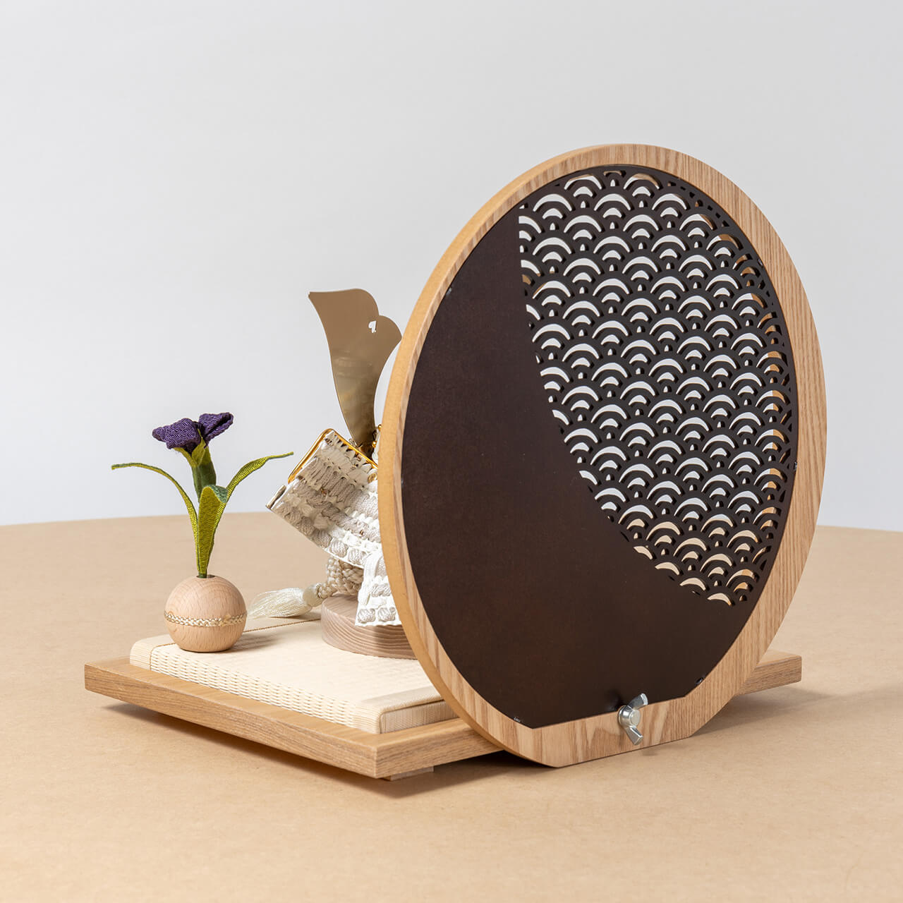 ことの兜　CG金　大鍬　青海波　円形N衝立