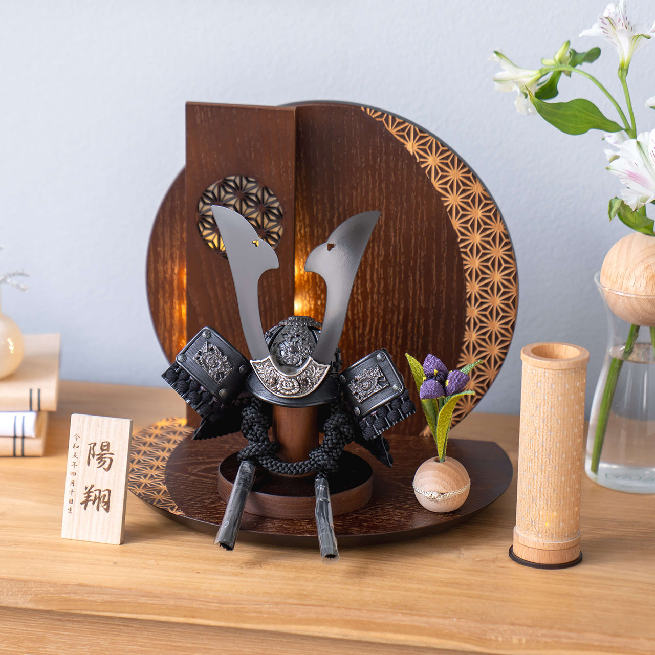 ことの兜　こう　灯円麻の葉衝立B