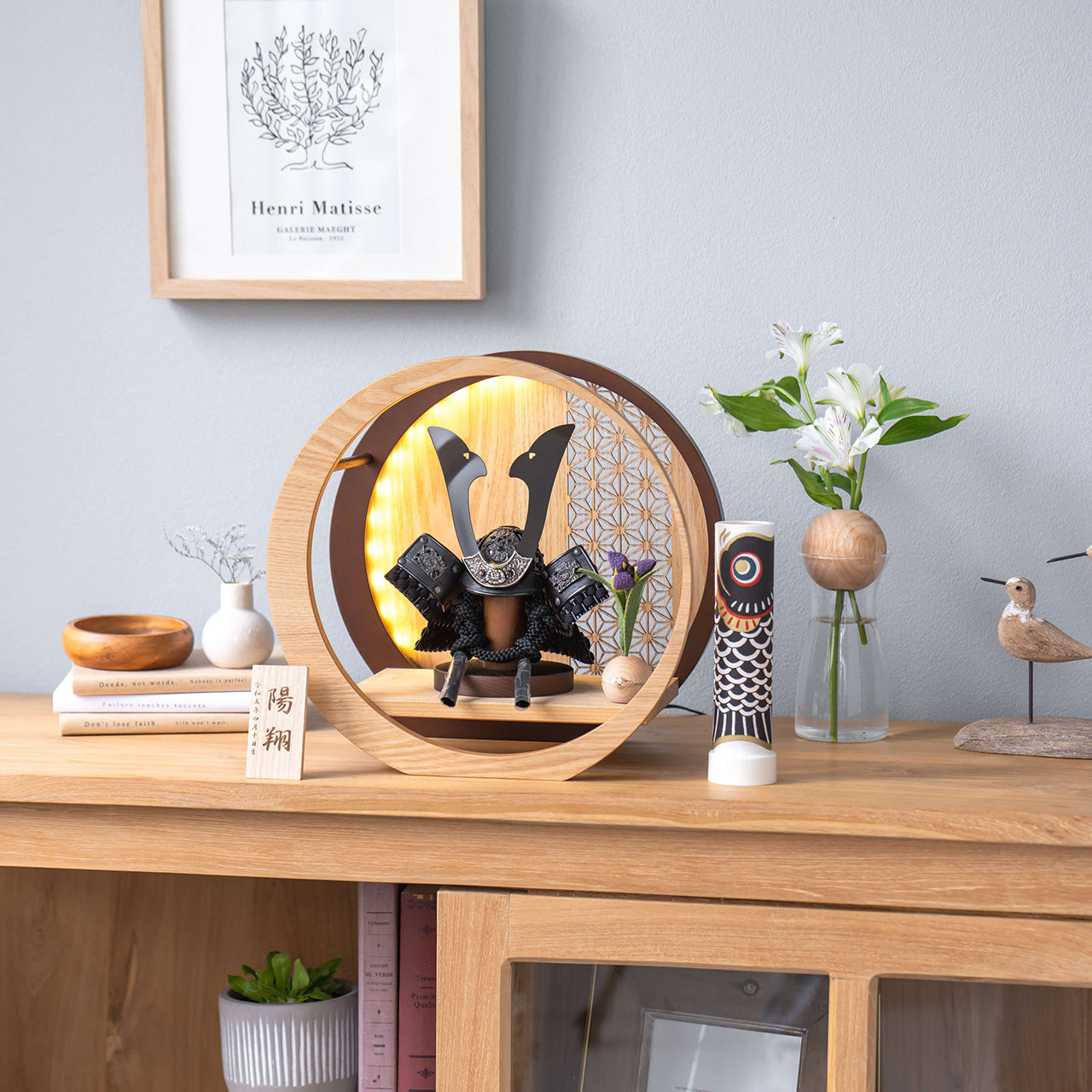 ことの兜　こう　灯月型飾台　麻の葉