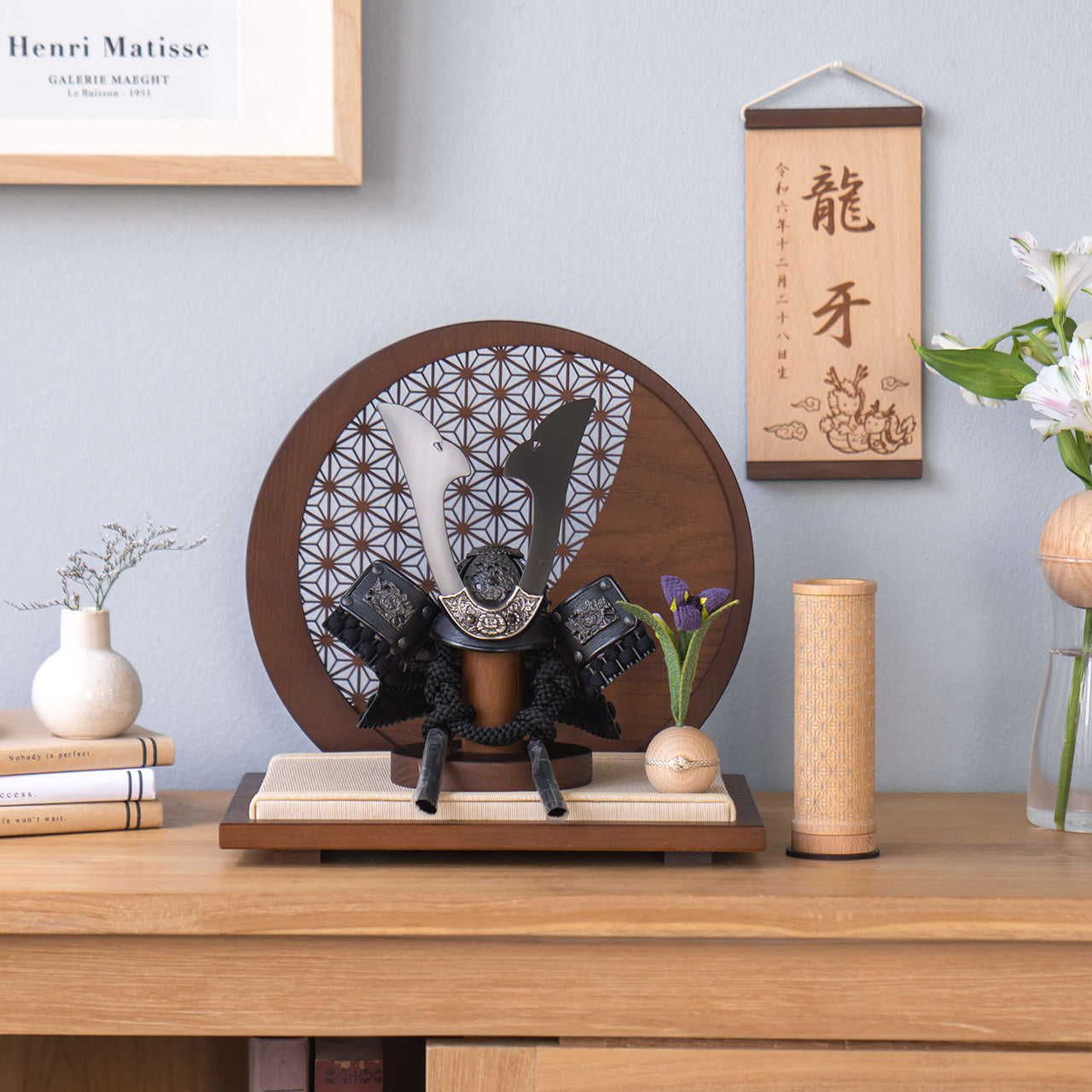 ことの兜　こう　麻の葉　円形B衝立