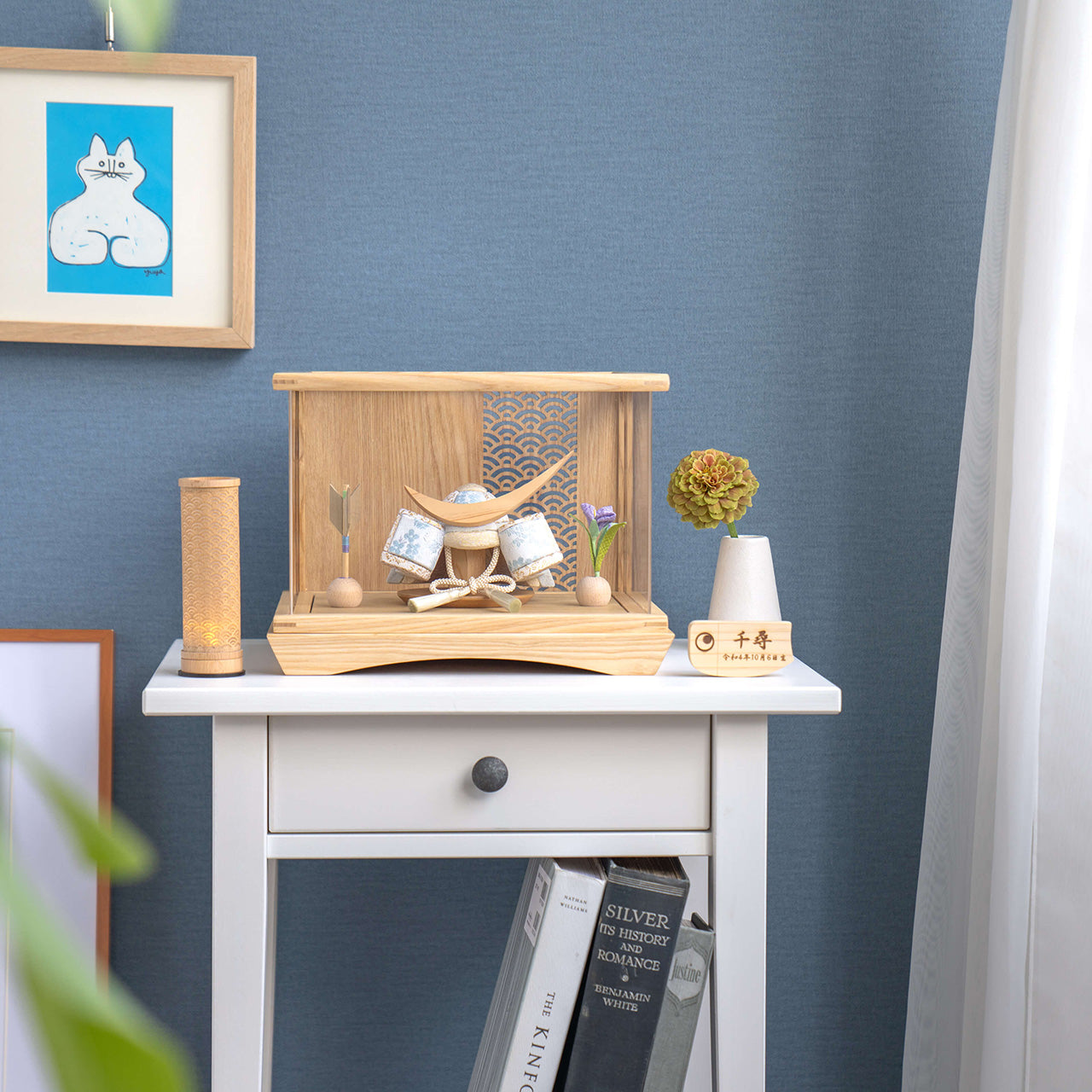 ことの木目込かぶと　そら　伊達政宗　円ケース　青海波