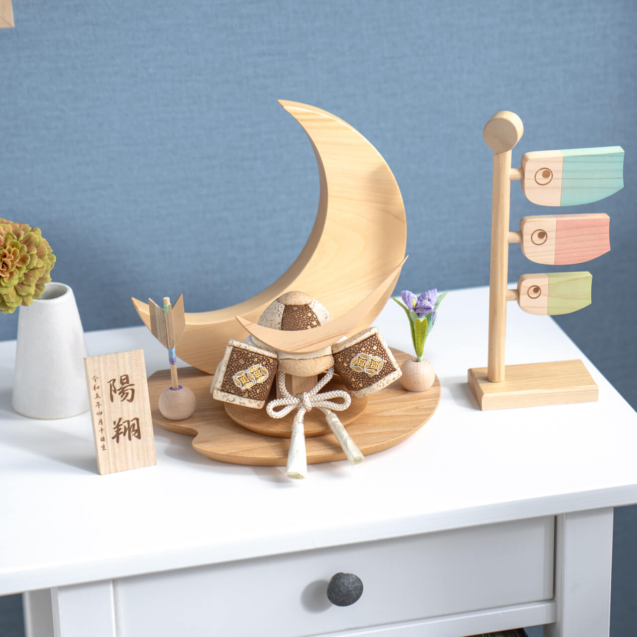 ことの木目込かぶと　つき　伊達政宗　桧月