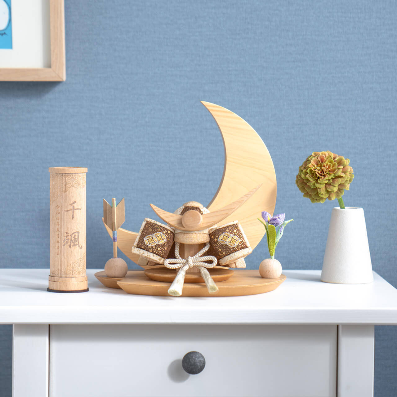 ことの木目込かぶと　つき　上杉謙信　桧月