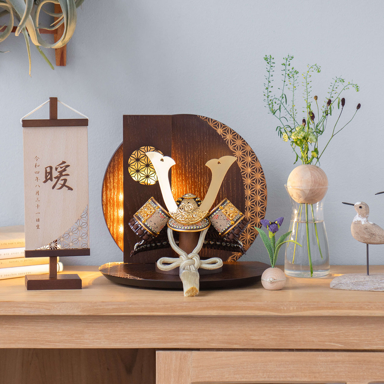 ことの兜　りく　灯円麻の葉衝立B