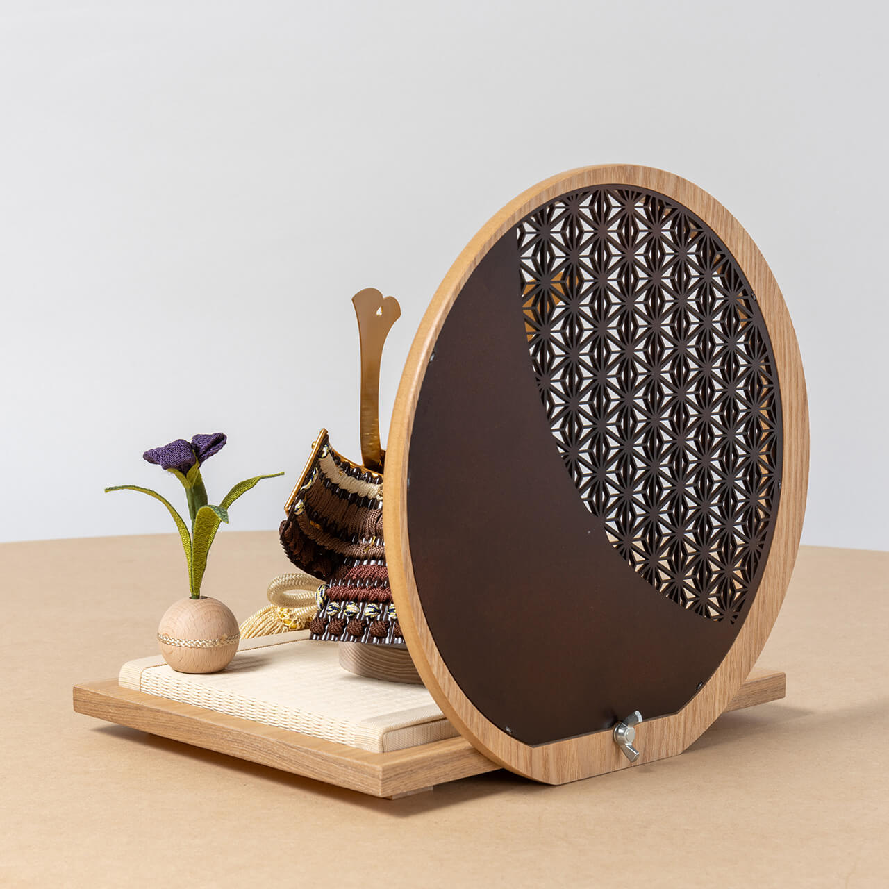 ことの兜　りく　麻の葉　円形N衝立