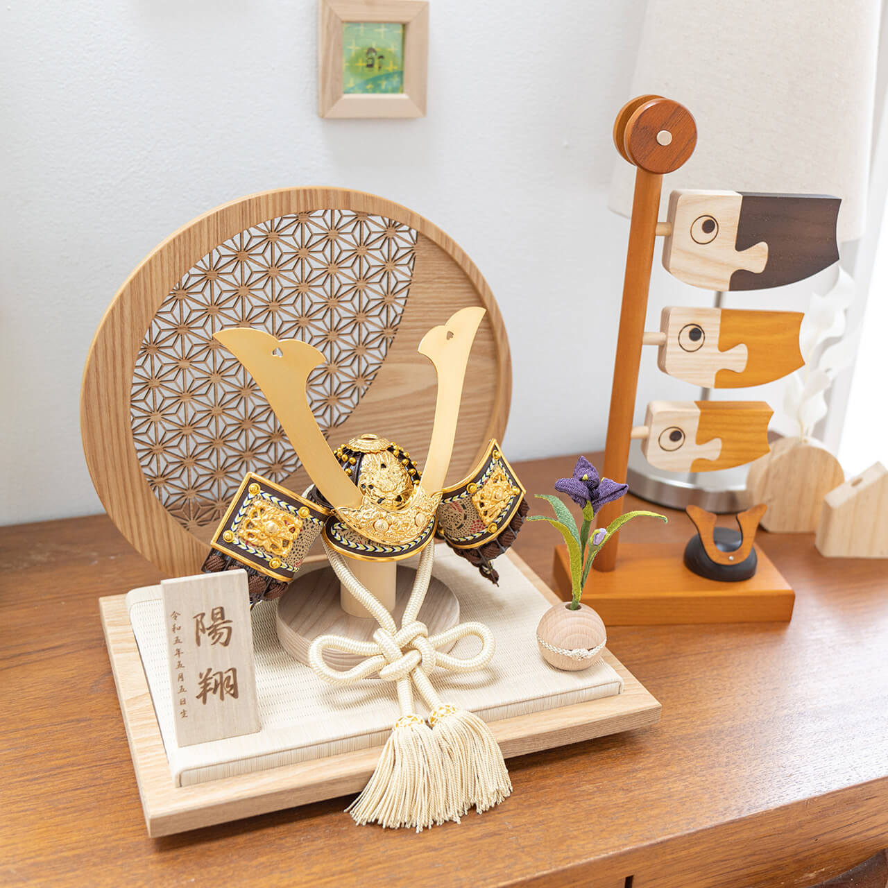 ことの兜　りく　麻の葉　円形N衝立