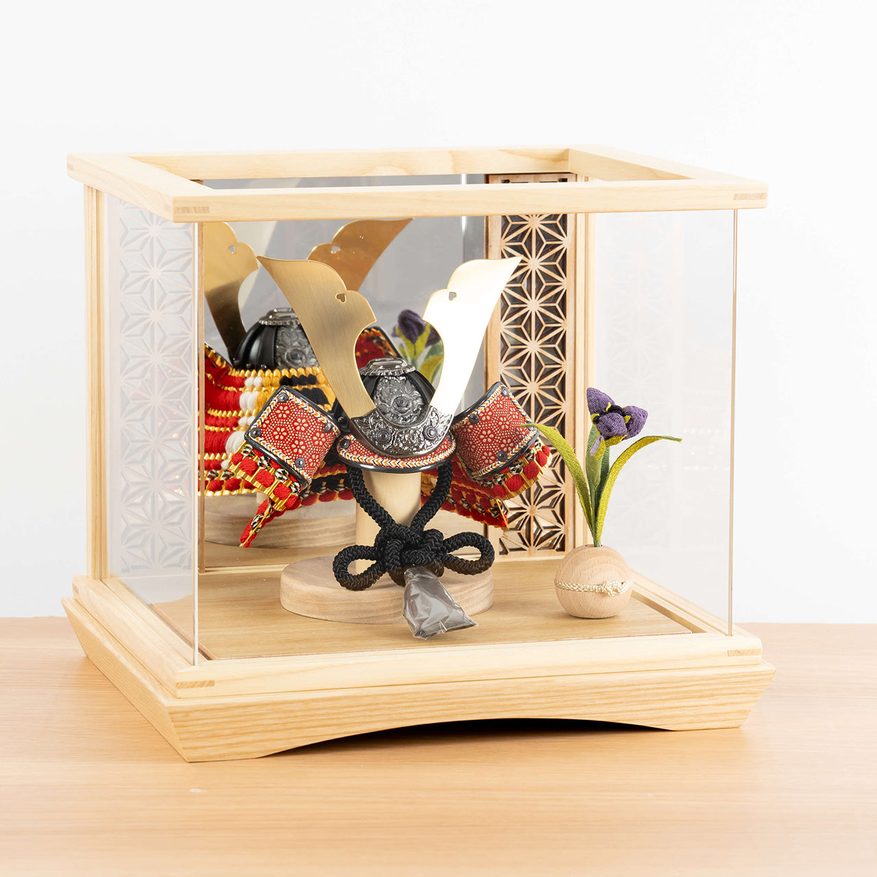 ことの兜　れつ　麻の葉　鏡円ケース　N