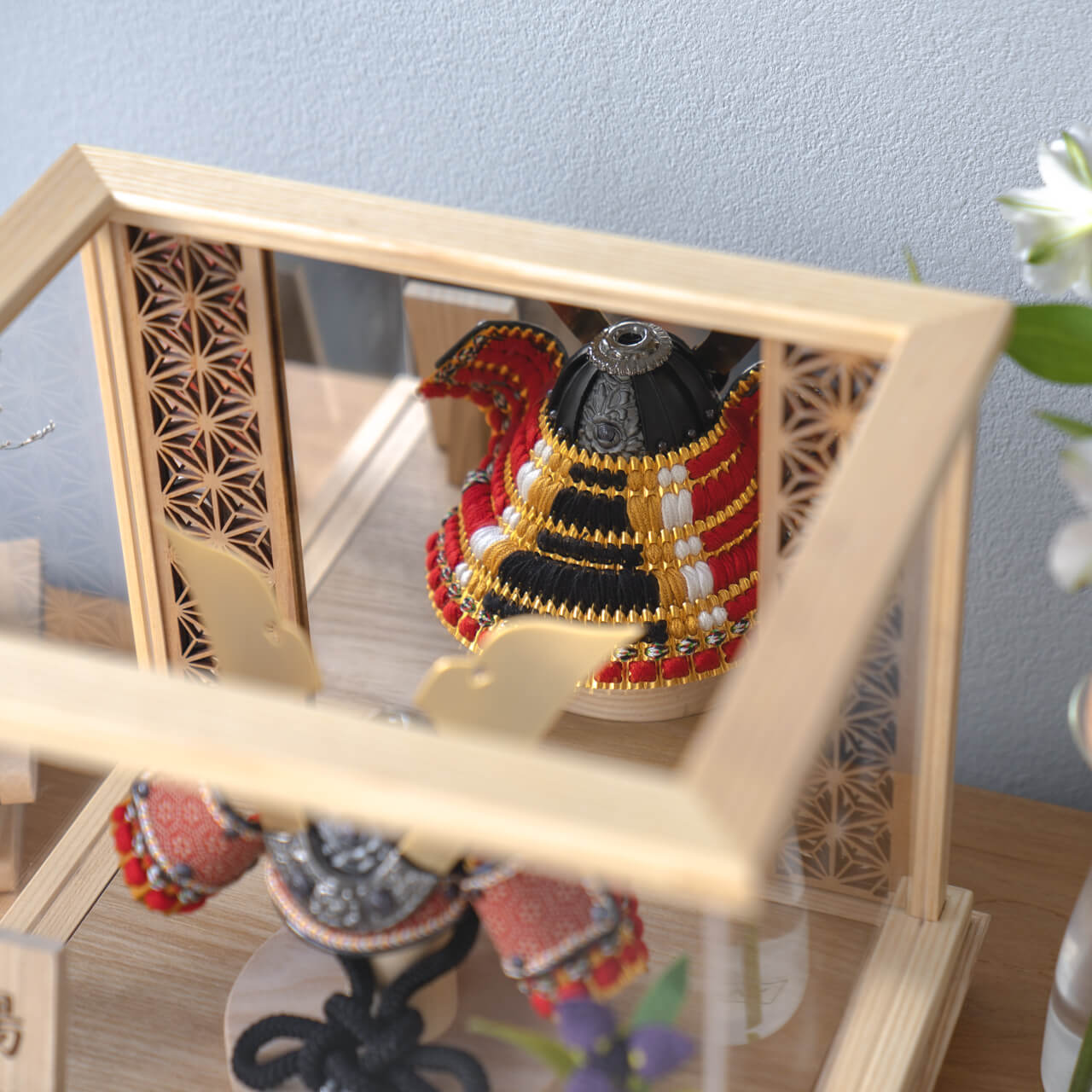 ことの兜　れつ　麻の葉　鏡円ケース　N