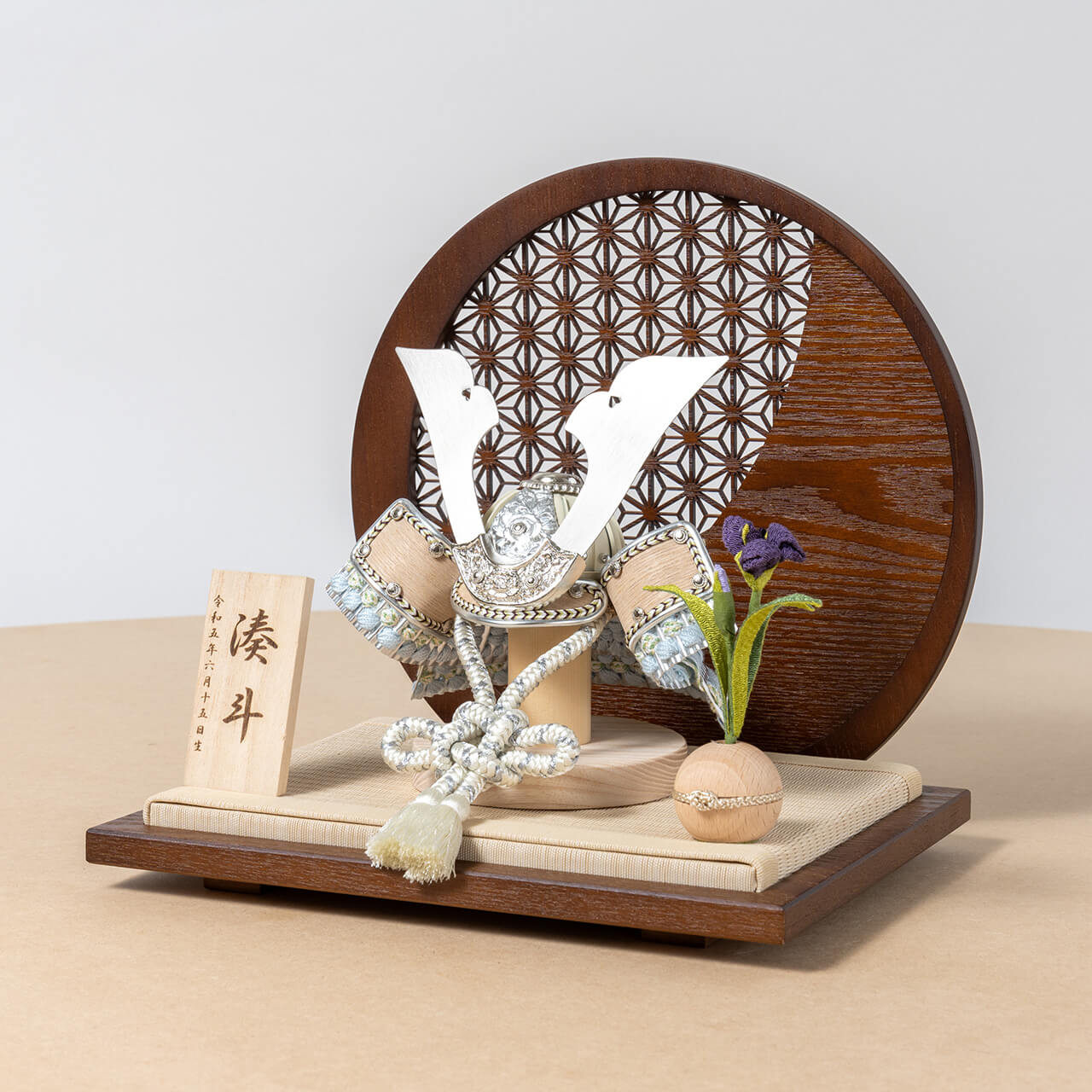 ことのオリジナル兜　そら　麻の葉　円形B衝立