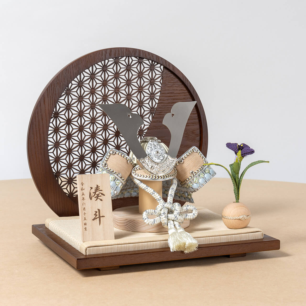 ことのオリジナル兜　そら　麻の葉　円形B衝立