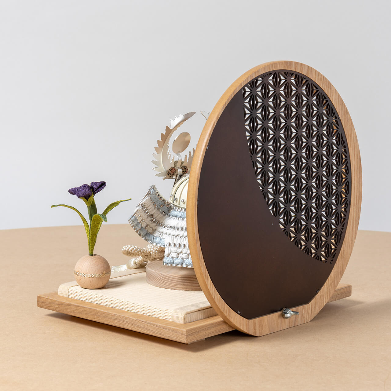 ことのオリジナル兜　徳川家康　麻の葉　円形N衝立