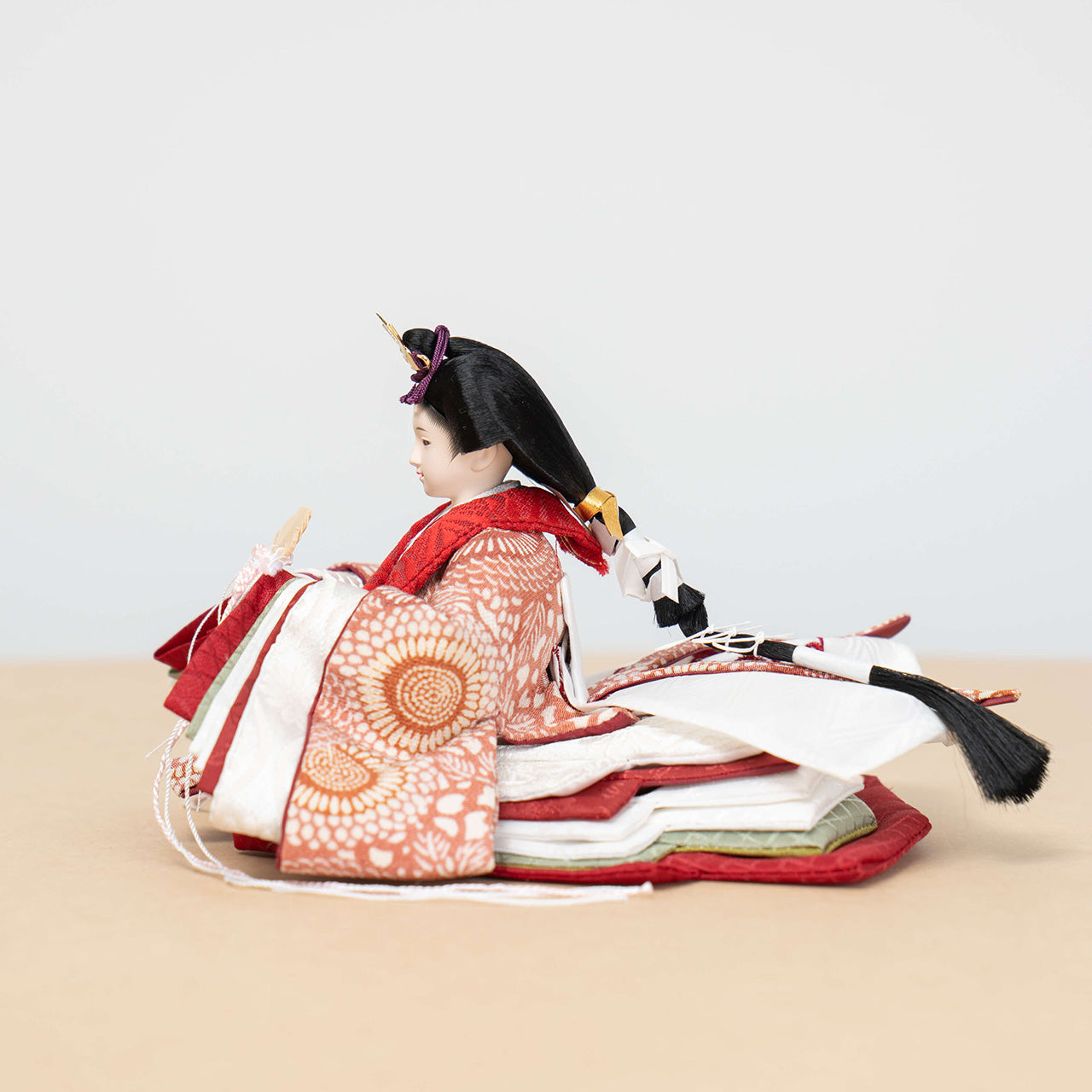 ことのひな人形　ろまん　麻の葉B平台　銀　駿河行燈付