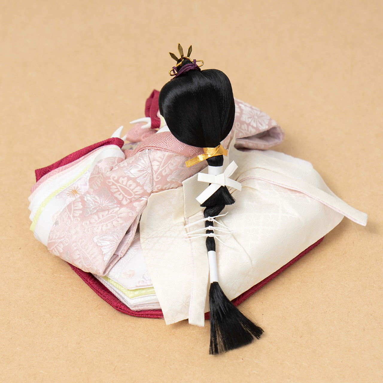 ことのひな人形　ゆい　麻の葉　N平台　ピンク和紙　駿河行燈付